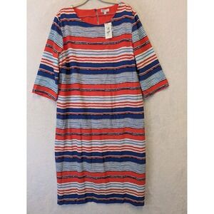 Sweet Salt Modest‎ Clothing Striped Midi Dress Womens XXL Red Blue White